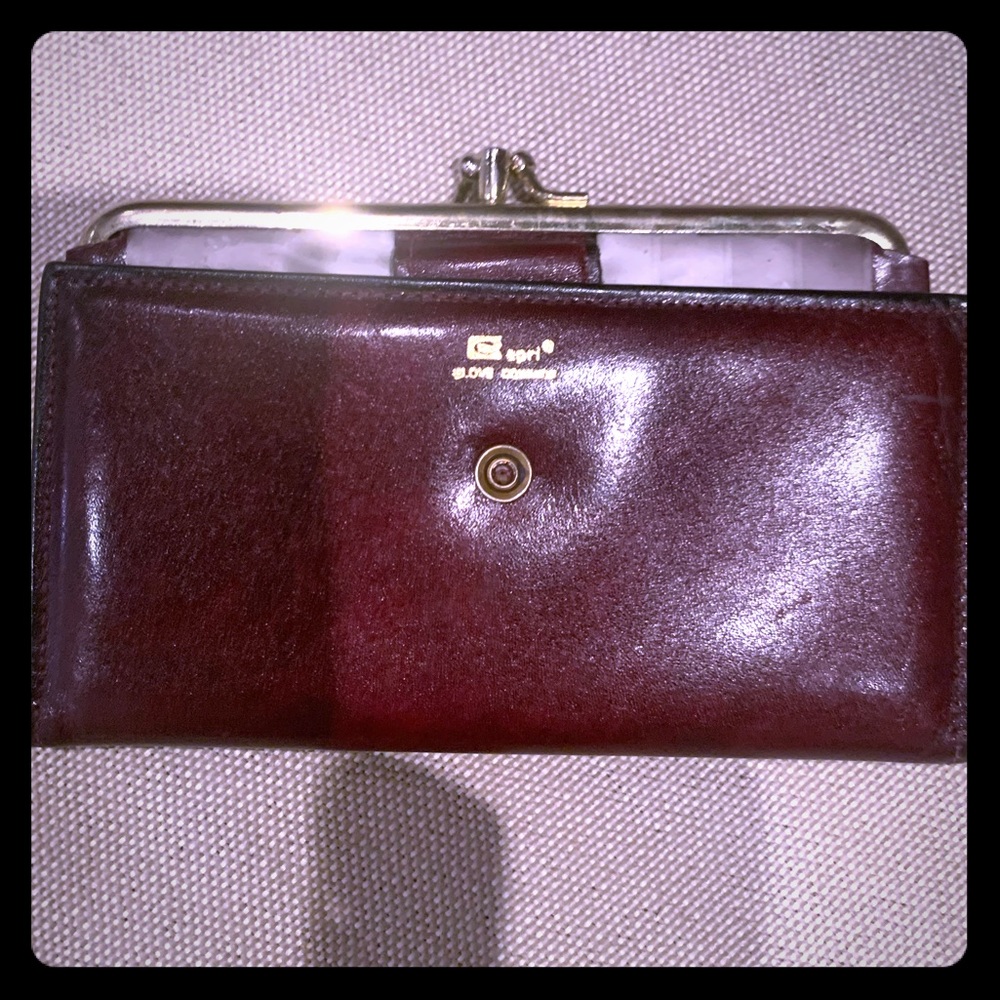 Vintage Italian leather Capri wallet cognac